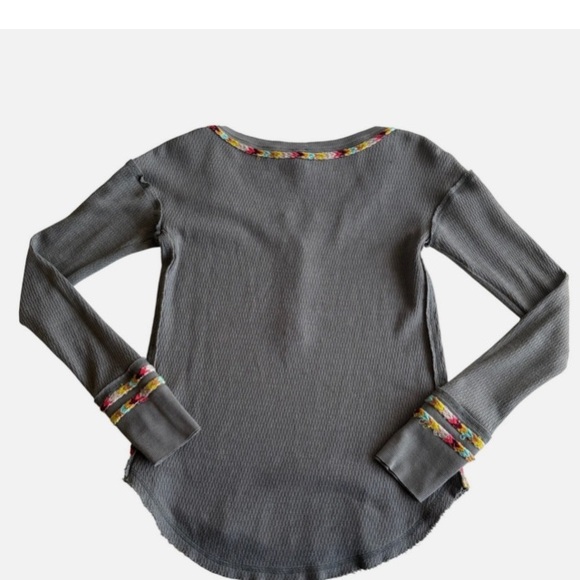 Free People Scoop Neck Rainbow 🌈 Thermal Henley - Picture 4 of 10